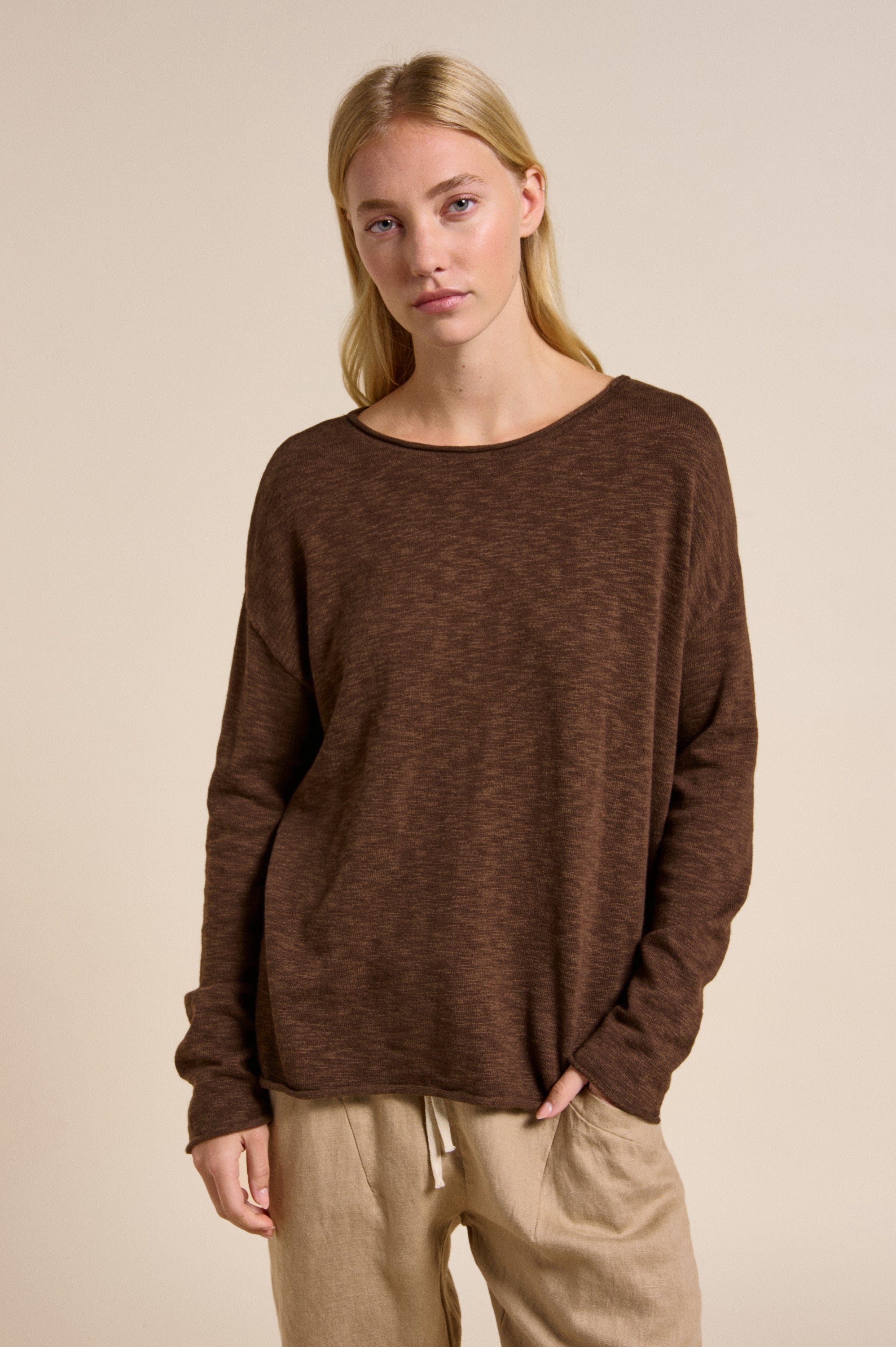 LITTLE LIES / NELLIE TOP / CHOCOLATE / S23052904