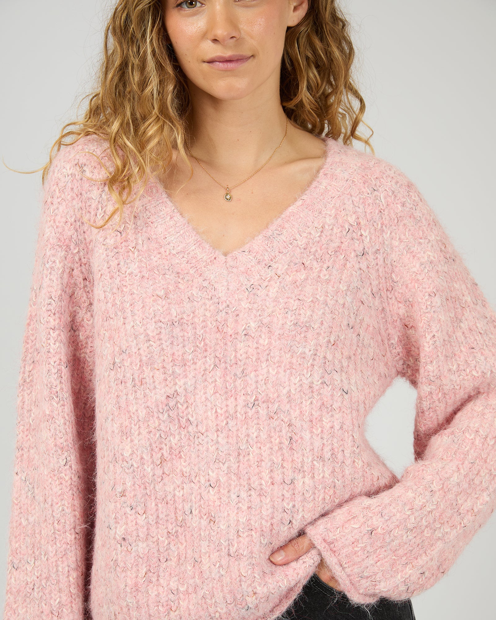 ALL ABOUT EVE / DEVON V NECK JUMPER / 6477171.PPNK