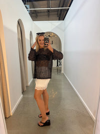 BY FRANKIE / BLACK L/S SEQUINS TOP / 837-3