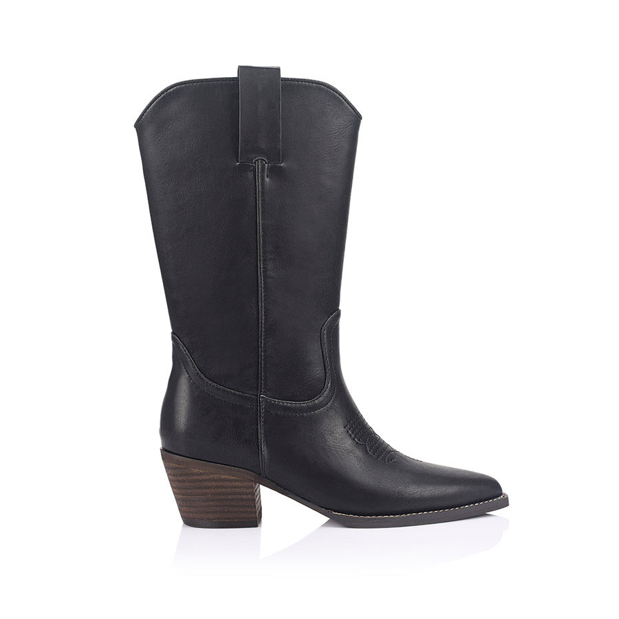 VERALI / BENNY WESTERN BOOT / BLACK DISTRESSED