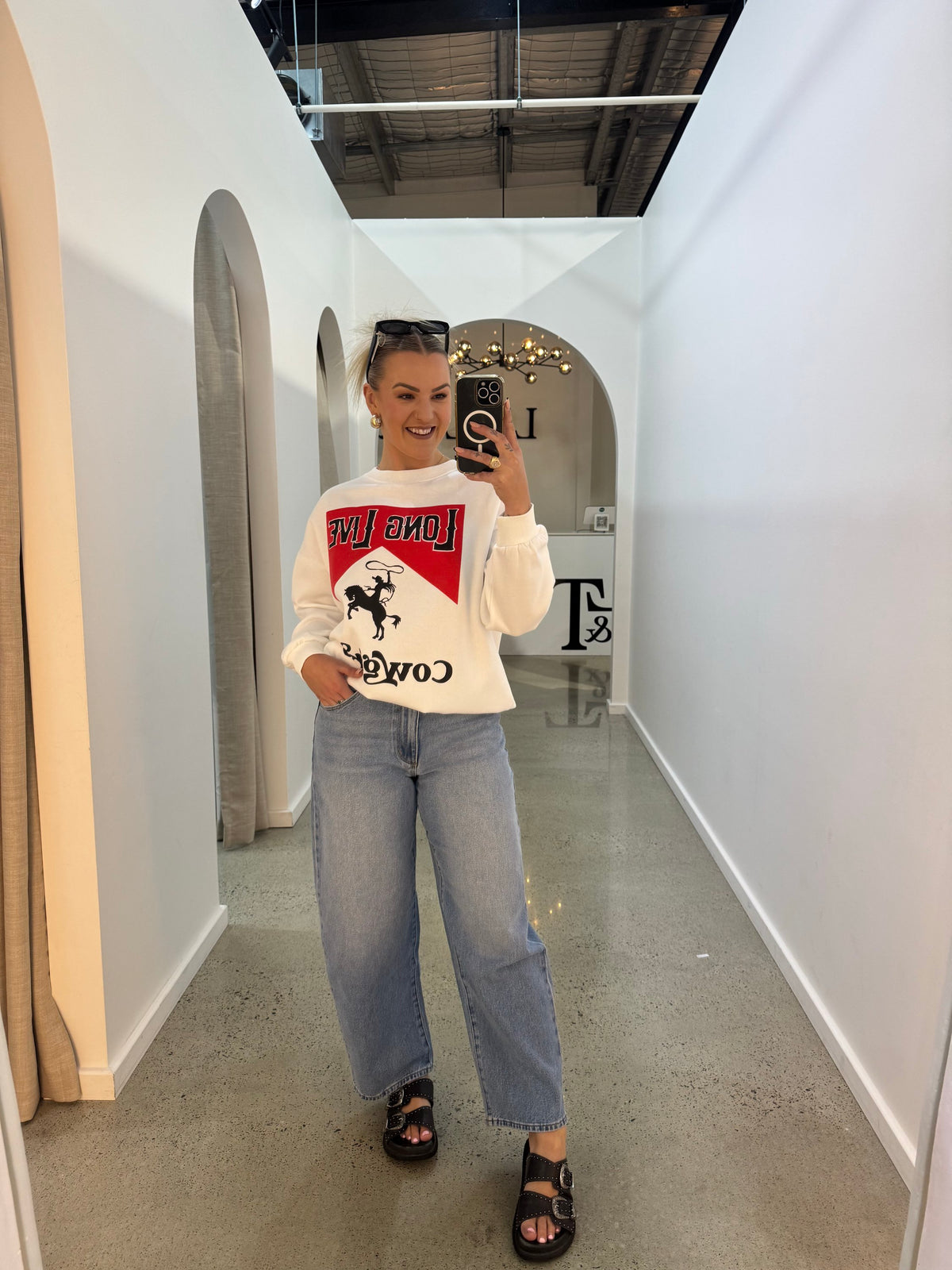 BY FRANKIE / LONG LIVE COWGIRLS JUMPER / WHITE / 782-1