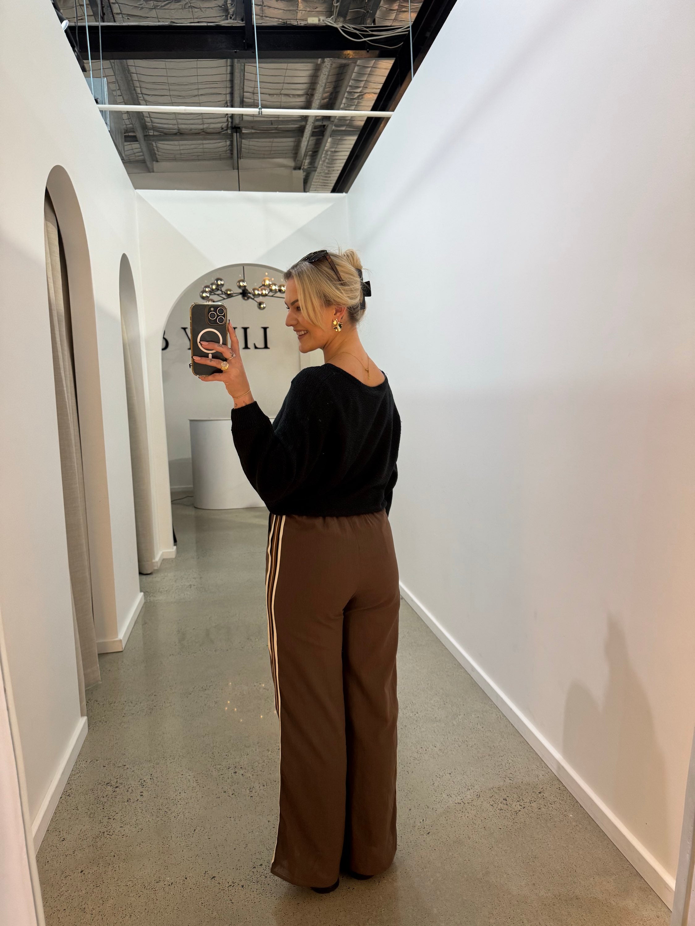 BY FRANKIE / CHOCOLATE- BLACK RACER PANTS / 987-1