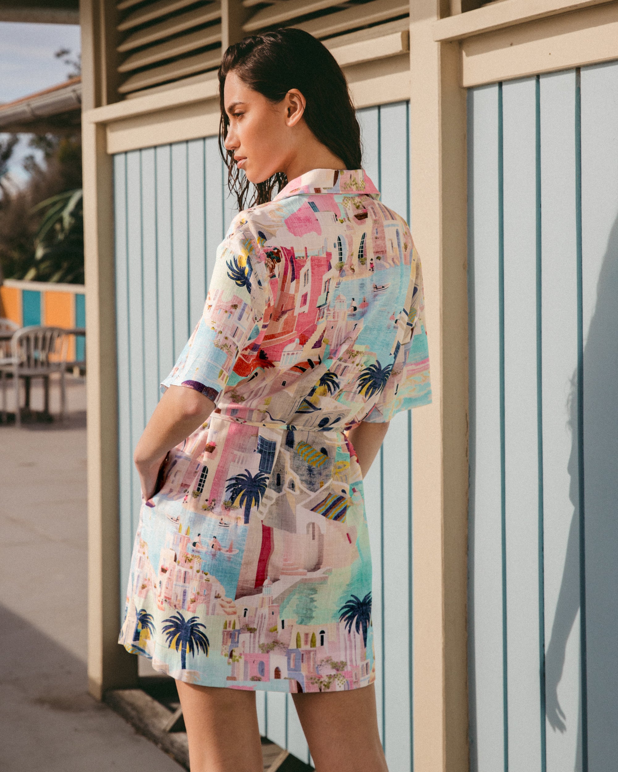 WHITE CLOSET / SUNNY SANTORINI SHIRT DRESS / TFE9999-2