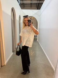 BY FRANKIE / WHITE SEQUINS TEE / 231-20