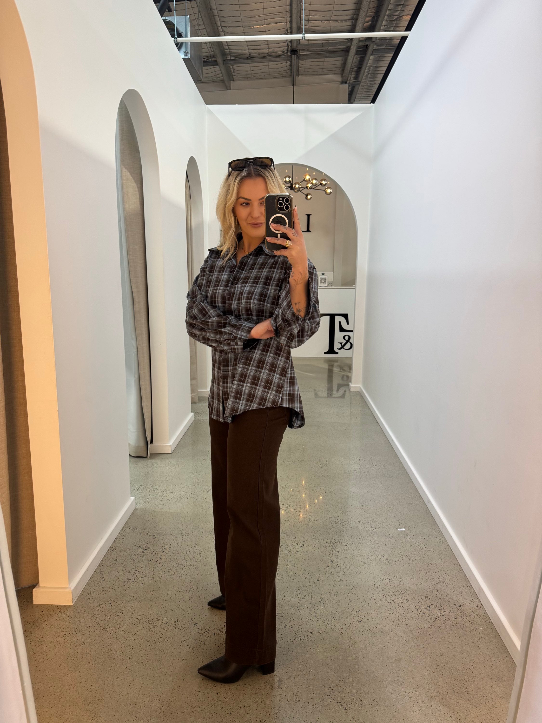 BY FRANKIE / BLUE PLAID SHIRT / 202619-3