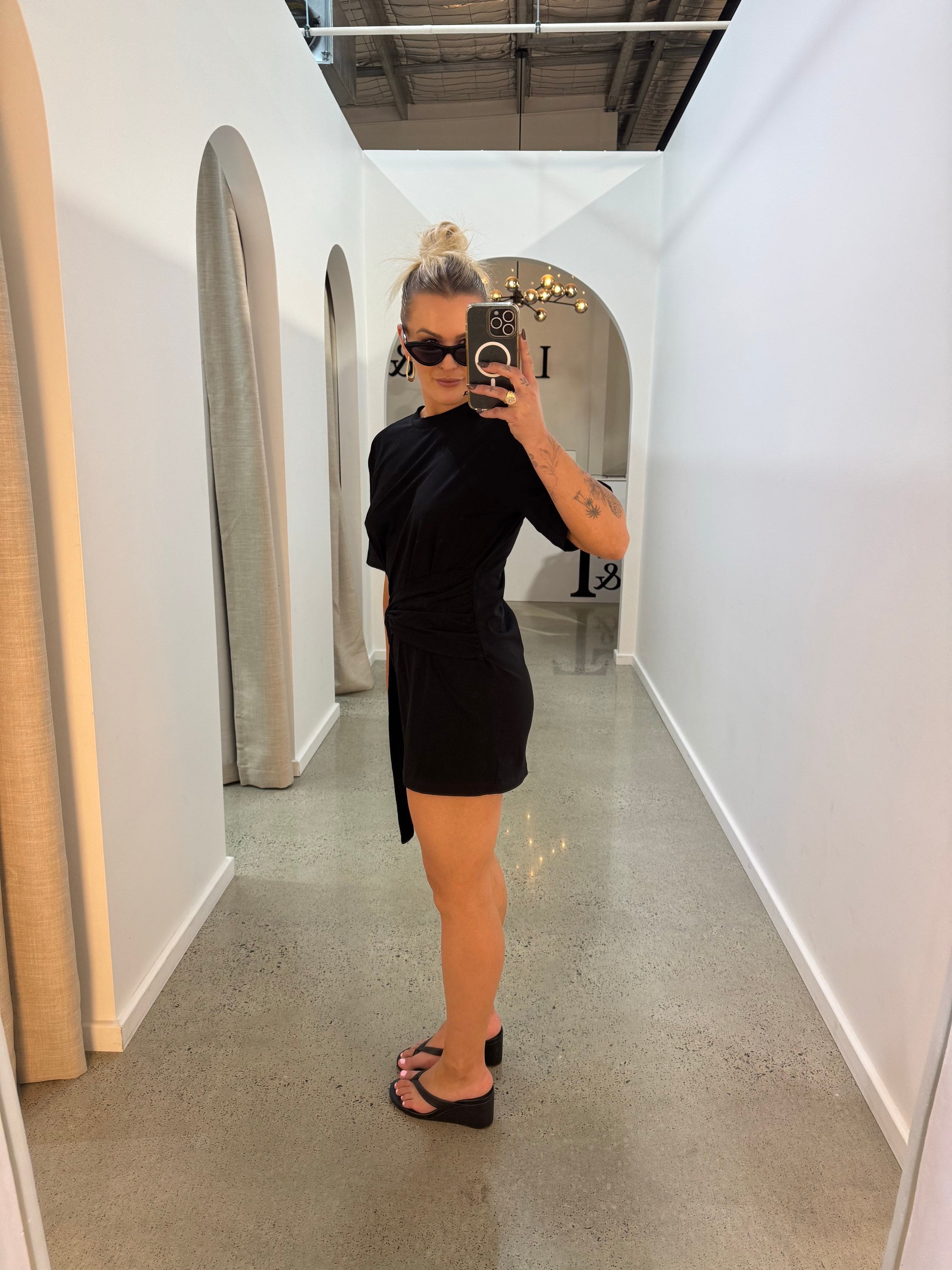 BY FRANKIE / BLACK T-SHIRT TIE DRESS / 202604