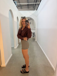 BY FRANKIE / TOFFEE STRIPED SHORTS /132-6