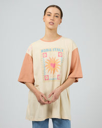 ALL ABOUT EVE / POSTCARDS OVERSIZED TEE VANILLA / 6469032