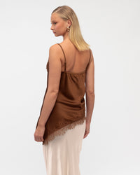 WHITE CLOSET / ASYM LACE TOP / CHOCOLATE / TF11401