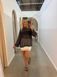 BY FRANKIE / BLACK L/S SEQUINS TOP / 837-3