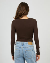 SILENT THEORY / ATLAS LONG SLEEVE TOP / CHOCOLATE / 60X5458