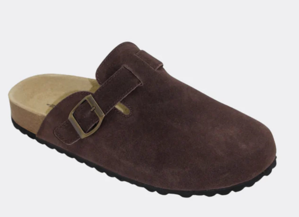 HUMAN / LARA SLIDE / CHOC SUEDE