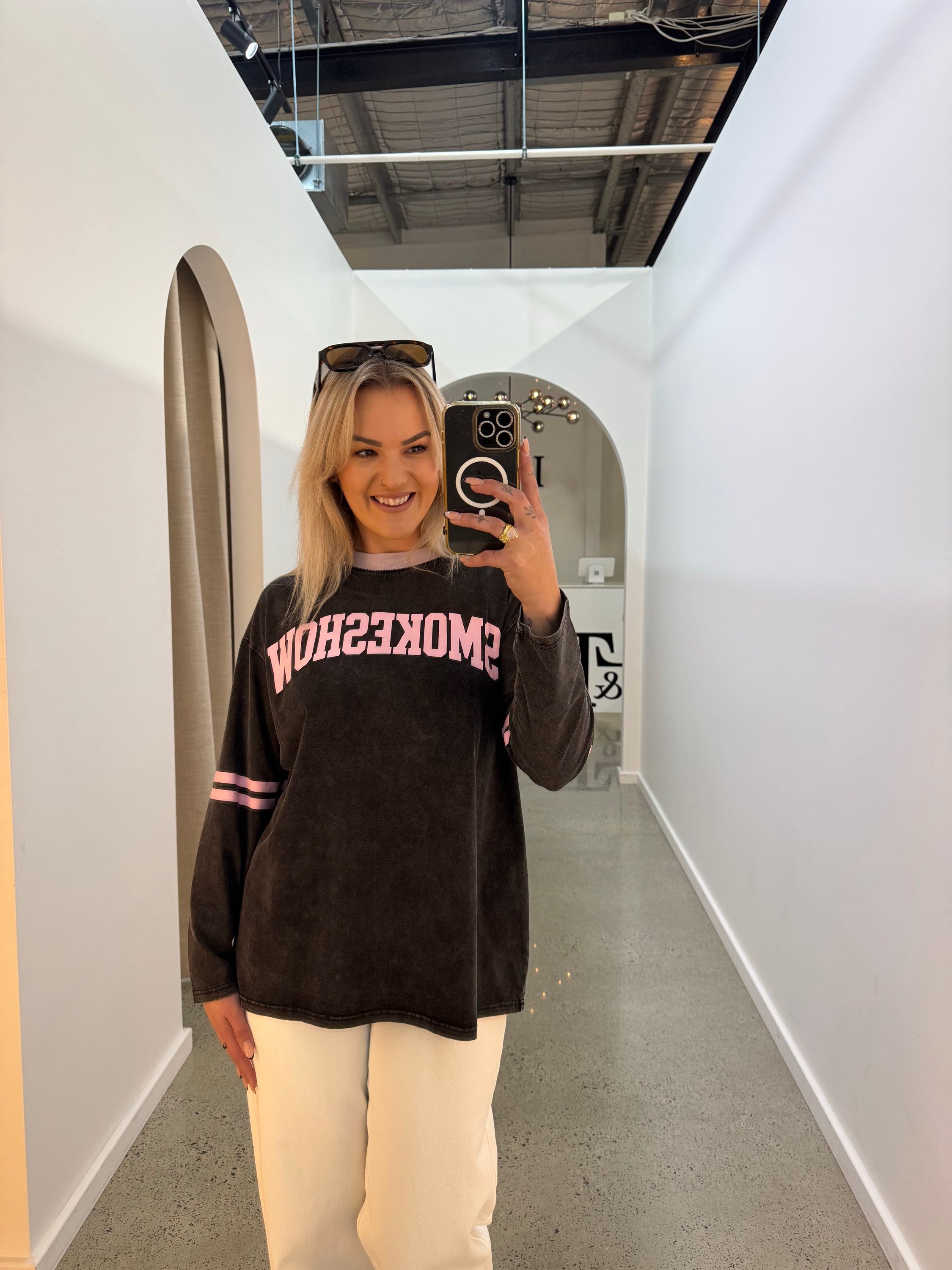 BY FRANKIE / SMOKESHOW LS TEE / ACIDWASH PINK / 787-6
