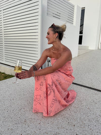 BY FRANKIE / PEACH ANGEL NUMBERS MAXI DRESS / 930-70