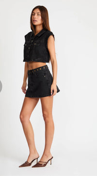 ABRAND / 95 ALINE DENIM SKIRT / BRIE EYELET / A61K16