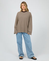 ALL ABOUT EVE / PALOMA LS STRIPE TEE / BROWN / 6479081