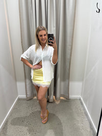 BY FRANKIE / LEMON CUPRO WHITE LACE TRIM SKIRT / 48-2