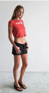 ABRAND / BABY GIRL CROPPED RIBBED TEE / A61T04