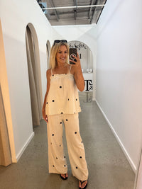 BY FRANKIE / OATMEAL POLKA TOP / 575-2