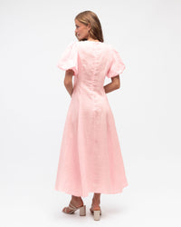 WHITE CLOSET / PINK TWIST LINEN DRESS / TFL8545-27