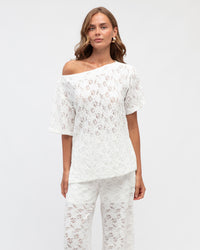 WHITE CLOSET / JENNA LACE TEE / IVORY/ TF10936-2