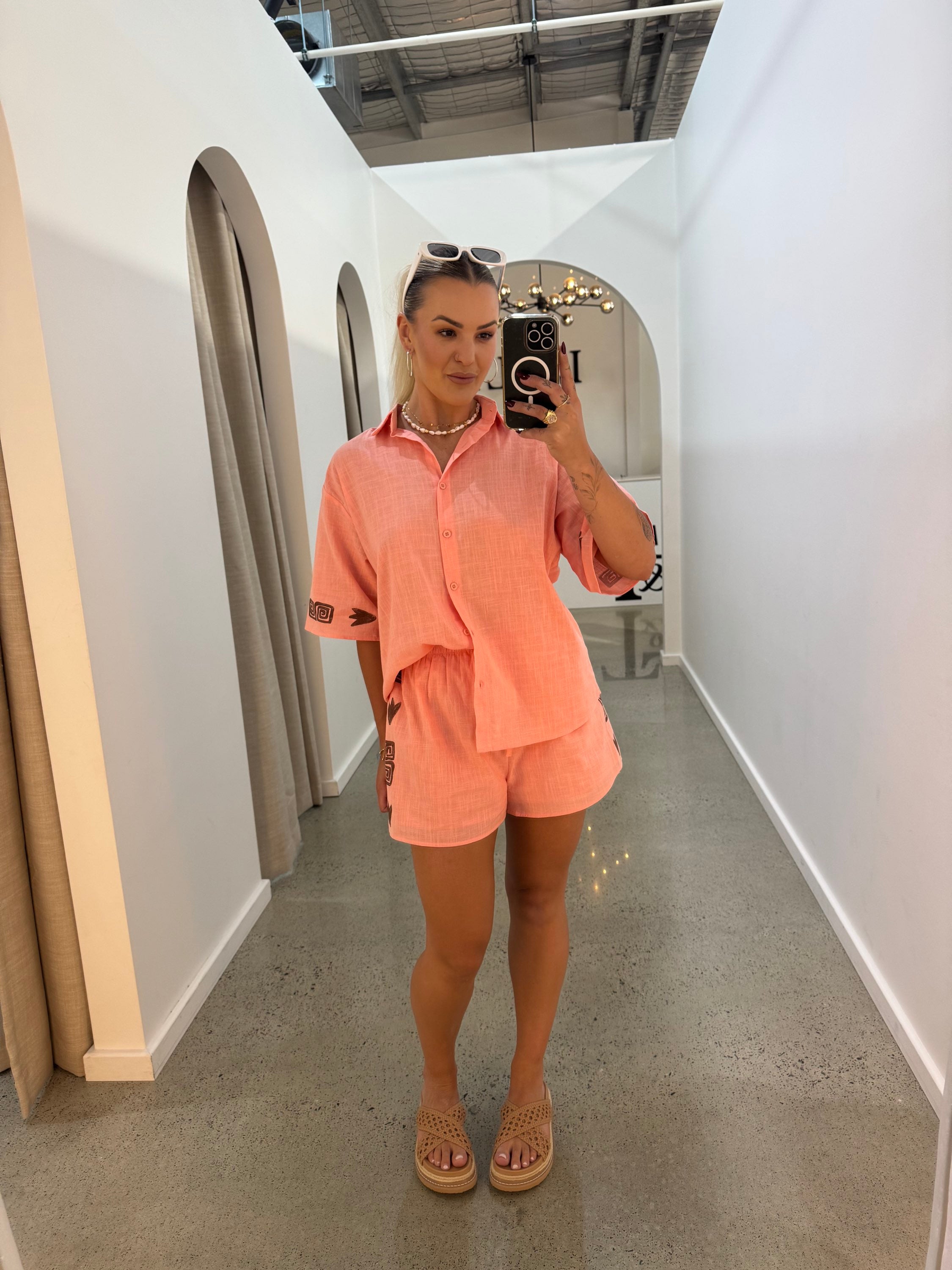 BY FRANKIE / PEACH SHORTS / 859-3