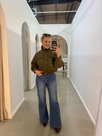 BY FRANKIE / KHAKI FAX SUEDE JACKET / 889-2