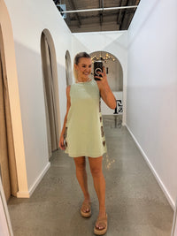 BY FRANKIE / SAGE CHOC PANEL SHIFT DRESS