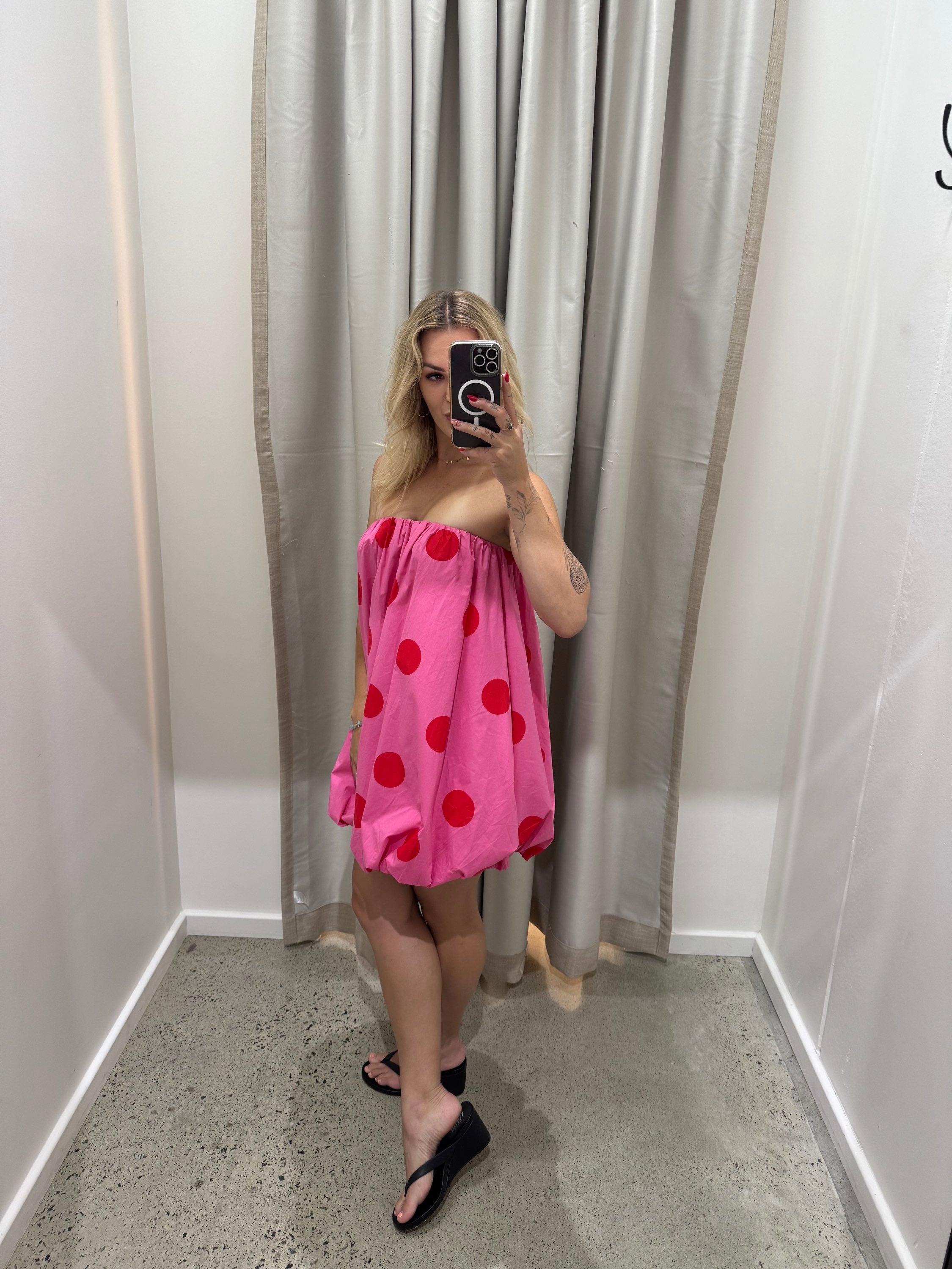 BY FRANKIE / BUBBLE DRESS PINK / 214-1