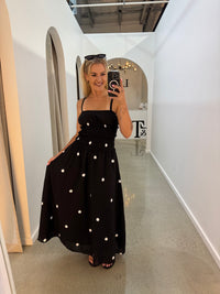 BY FRANKIE /  BLACK  POLKA MAXI DRESS / 290-1