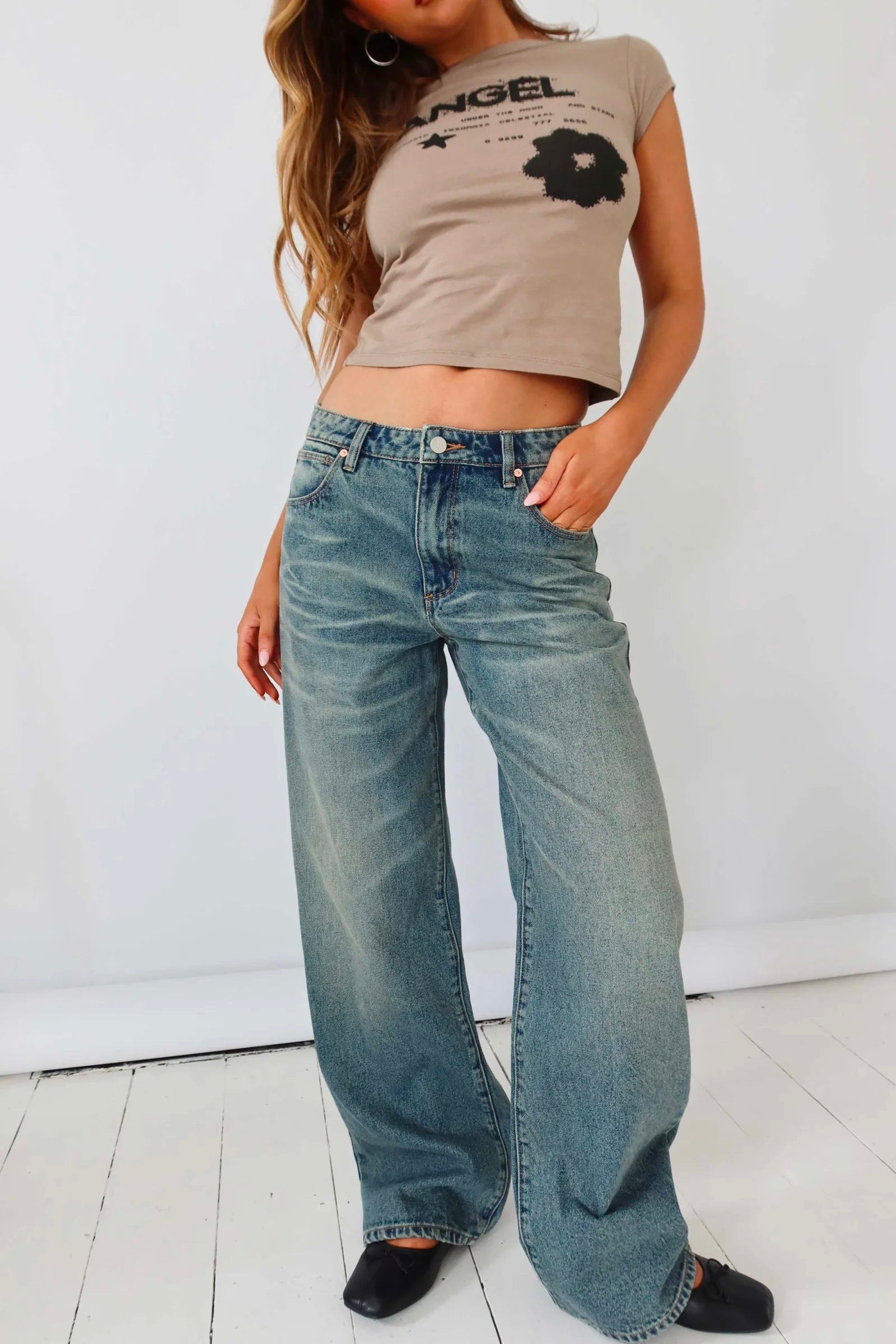 ABRAND / LINDSEY 95 MID BAGGY / JEANS
