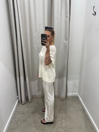 BY FRANKIE / CREAM SEQUINS TOP / 985-2