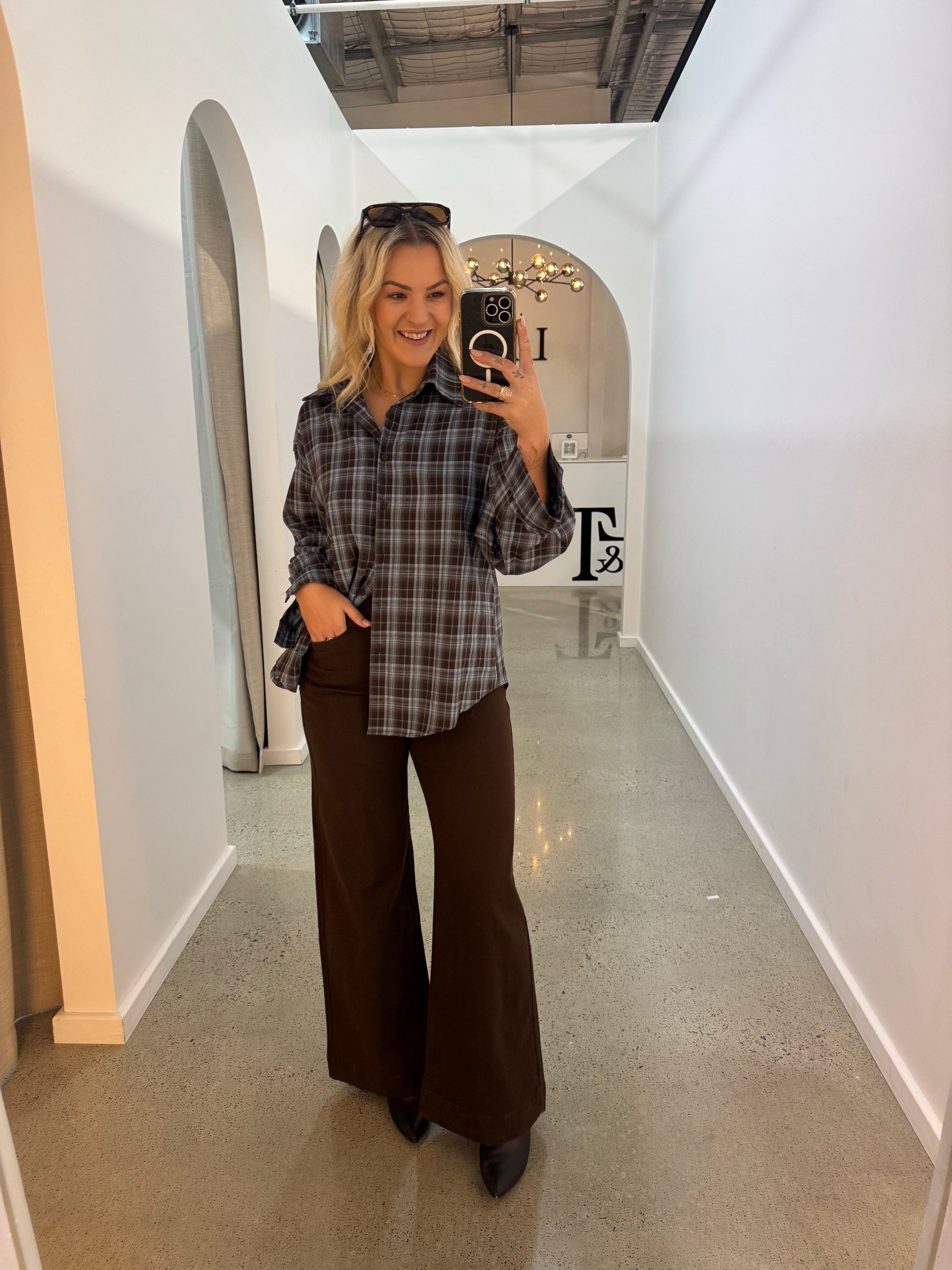 BY FRANKIE / BLUE PLAID SHIRT / 202619-3