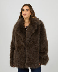 ALL ABOUT EVE / BRANDY FUR COAT / CHOCOLATE / 6479104