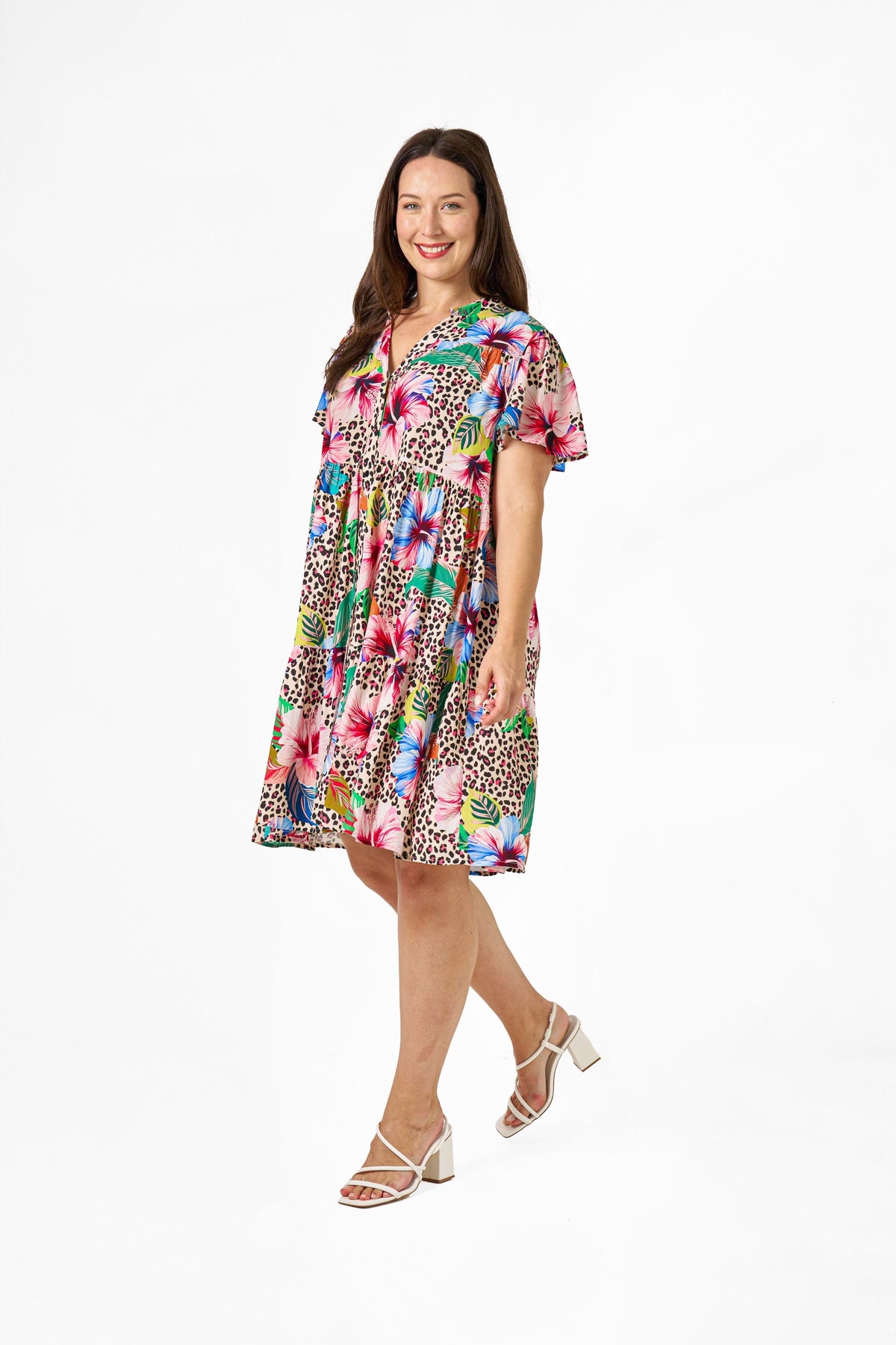 BOHO AUSTRALIA / WILD PETAL KNEE LENGTH DRESS