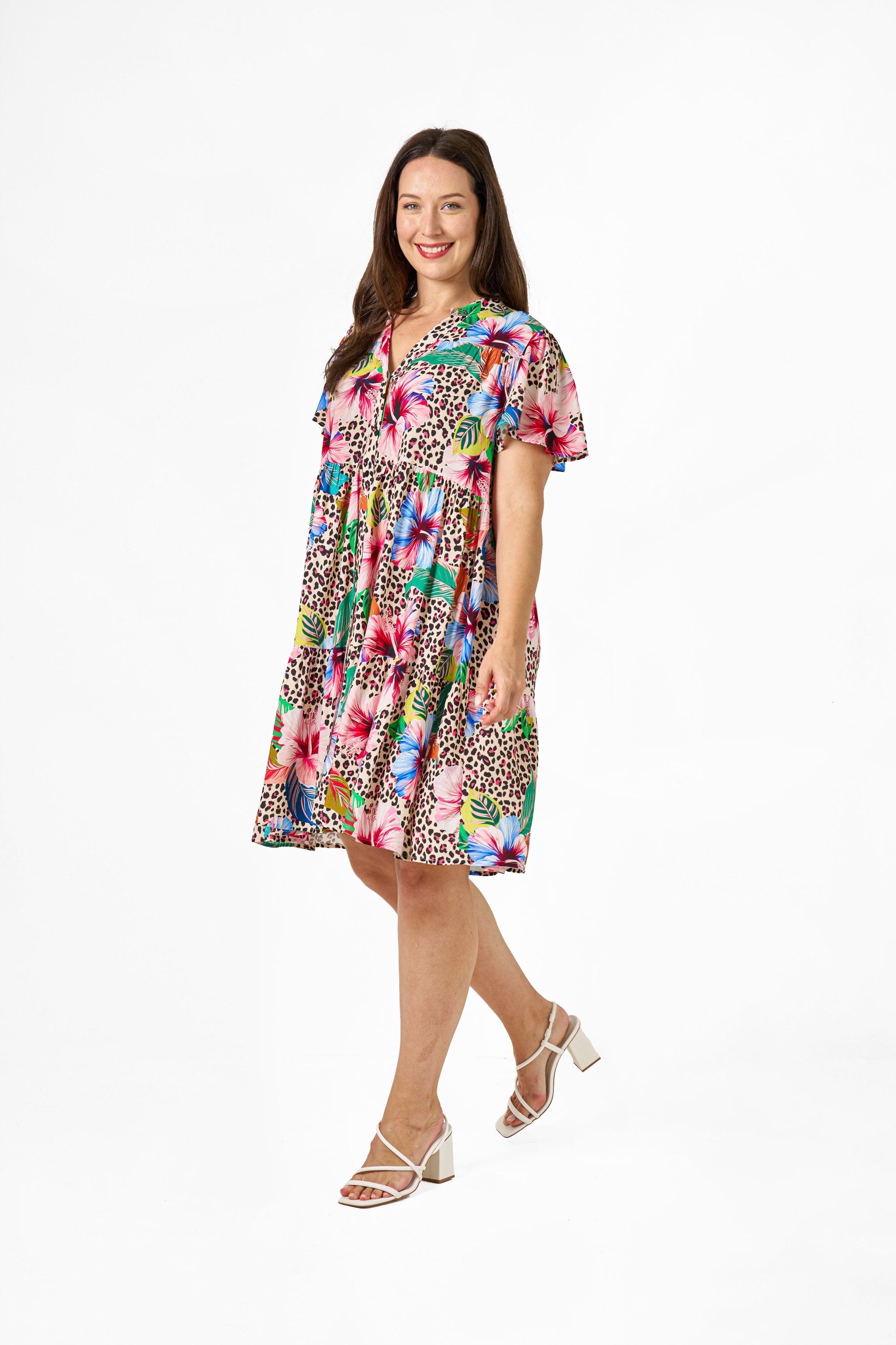 BOHO AUSTRALIA / WILD PETAL KNEE LENGTH DRESS
