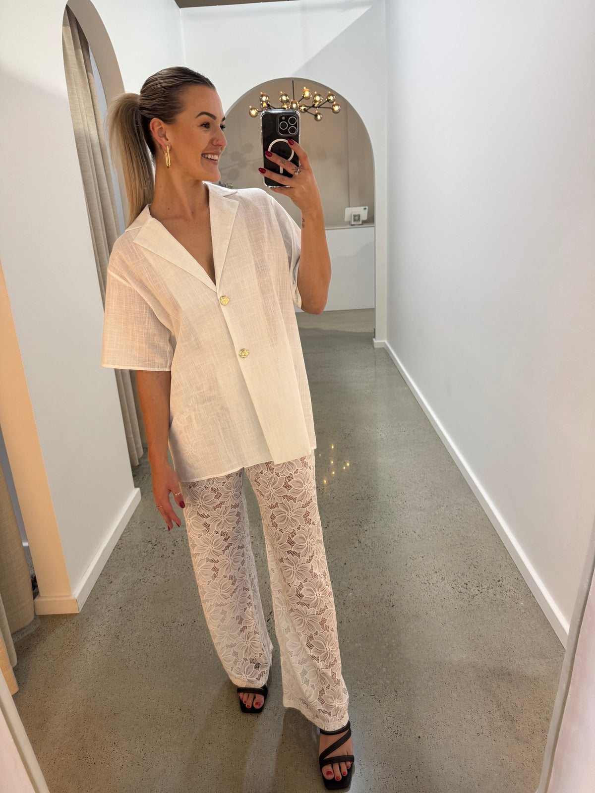 BY FRANKIE / WHITE LACE PANT / 244-2