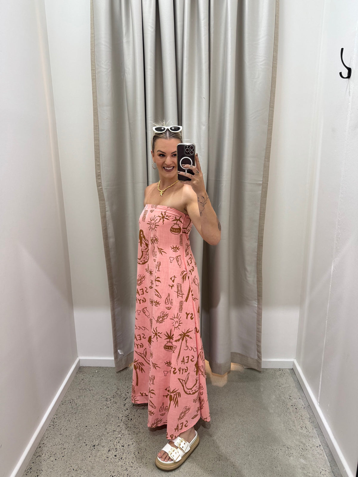BY FRANKIE / PEACH GYPSY SEA MAXI DRESS / 930-58