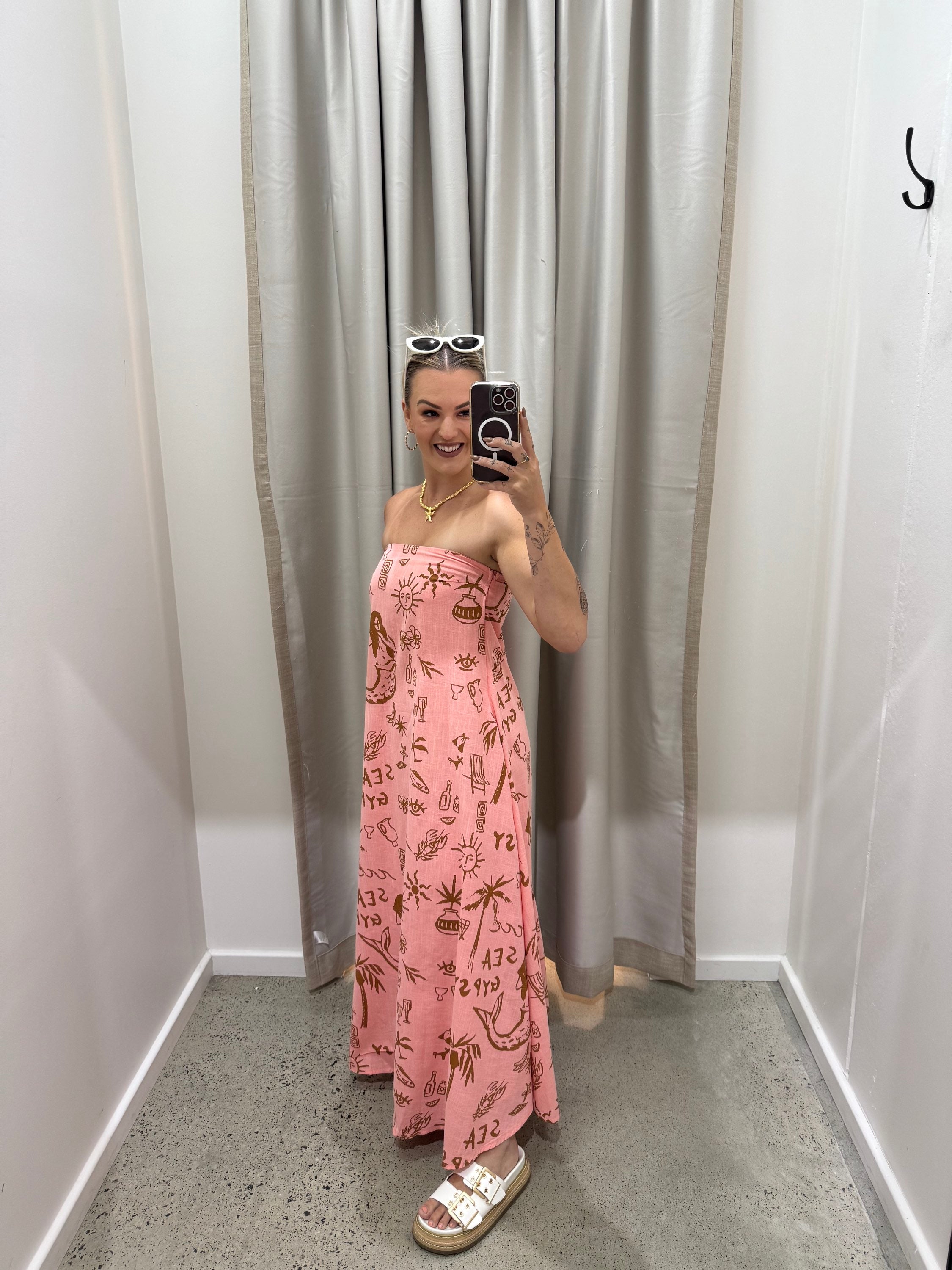 BY FRANKIE / PEACH GYPSY SEA MAXI DRESS / 930-58