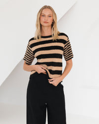 PAPER HEART / VANESSA KNIT TEE / BLK PH13931