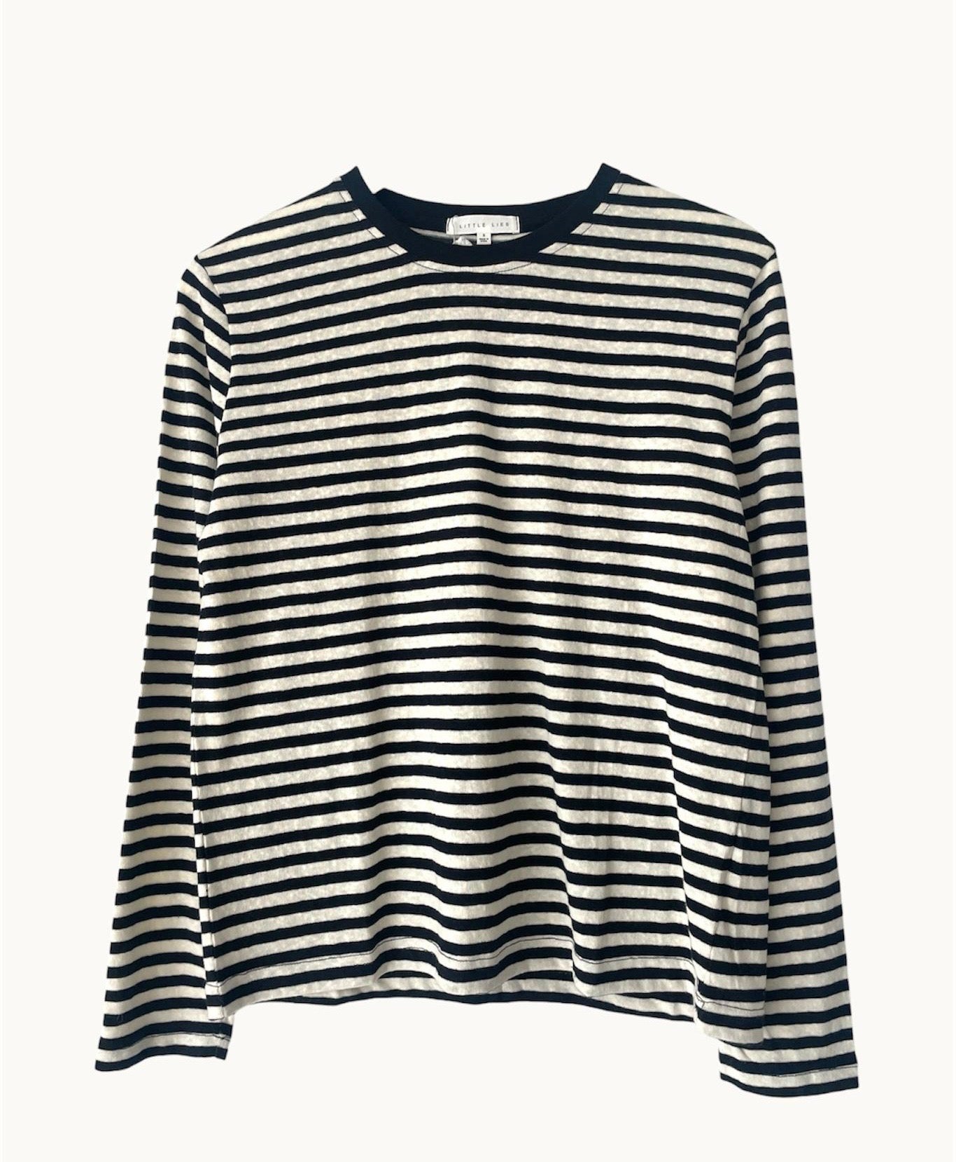 LITTLE LIES / ATHENS STRIPPED L/S / BLACK / S25060501