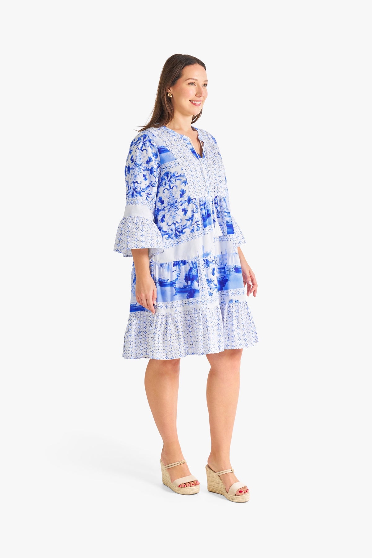Coastal Blue Knee Length Dress