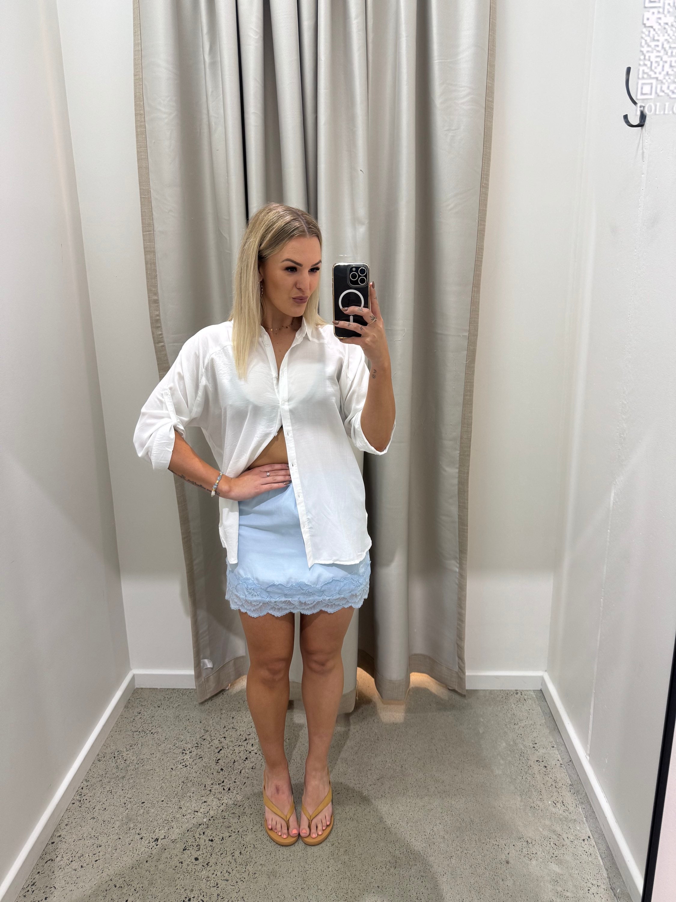 BY FRANKIE / CUPRO PALE BLUE SKIRT / 585-5