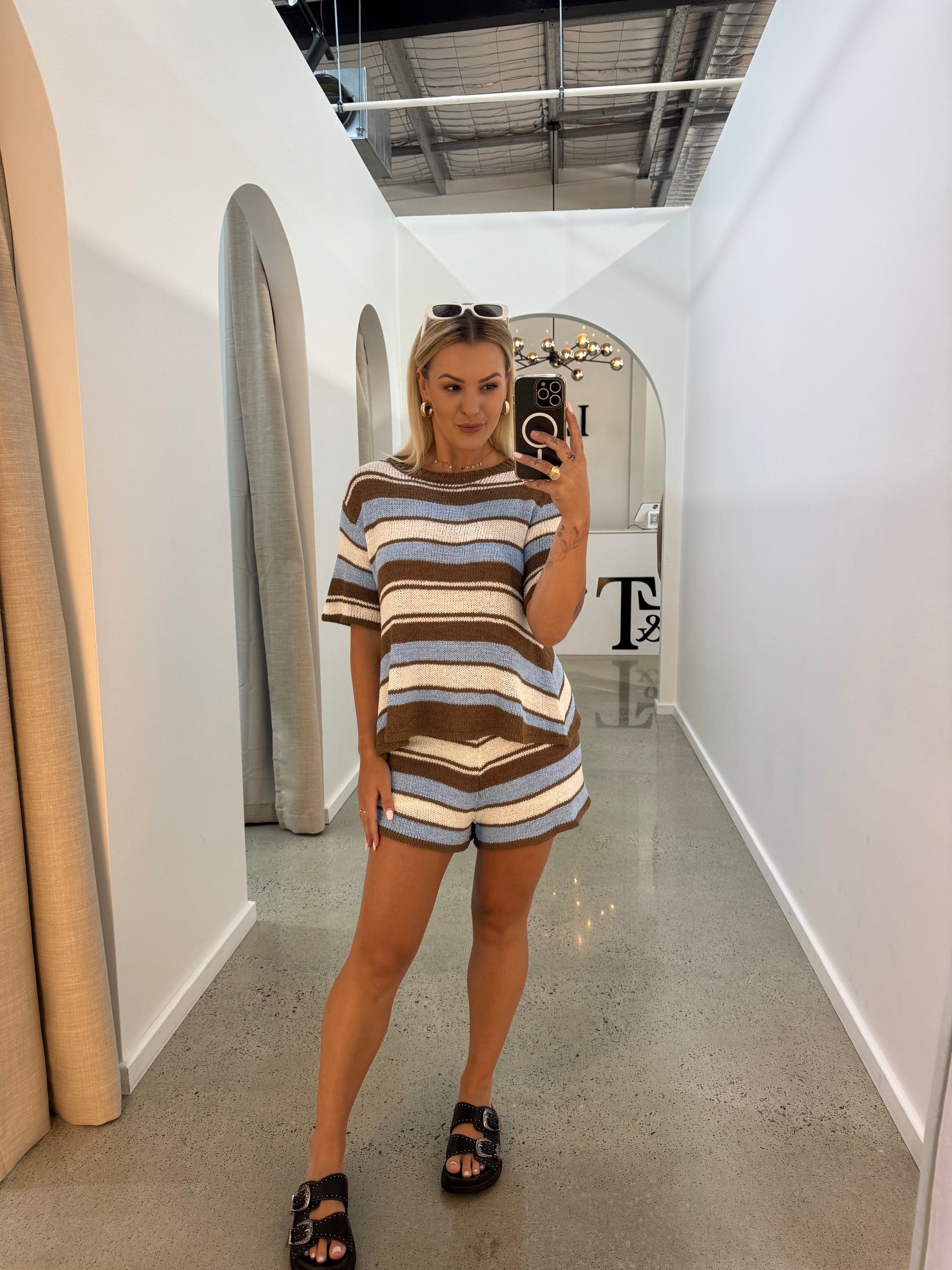 BY FRANKIE / BLUE - CHOC KNIT SHORTS / 2588