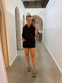 BY FRANKIE / BLACK LACE SHIRT / 579-1