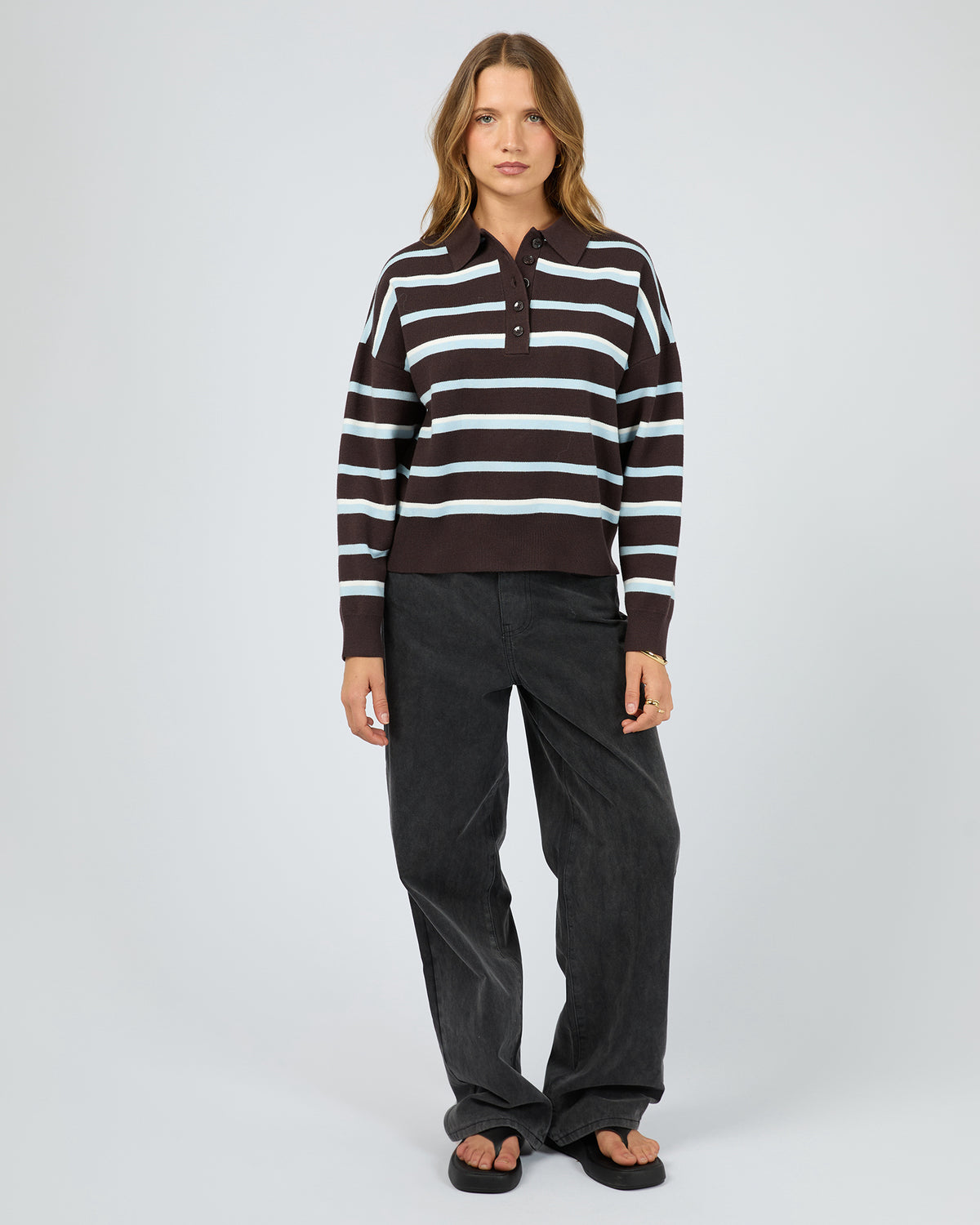 SILENT THEORY / ANITA POLO TOP / 6077111.CHOC