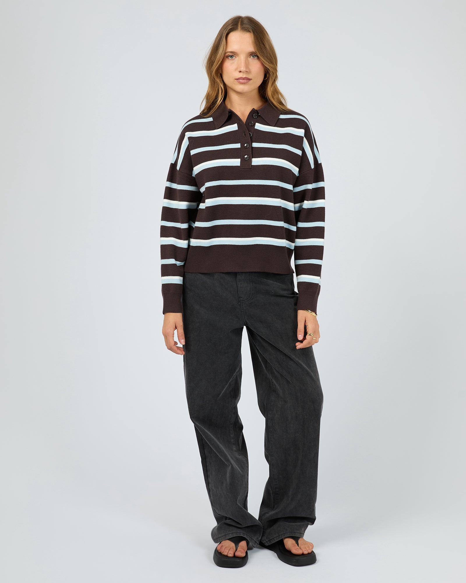 SILENT THEORY / ANITA POLO TOP / 6077111.CHOC