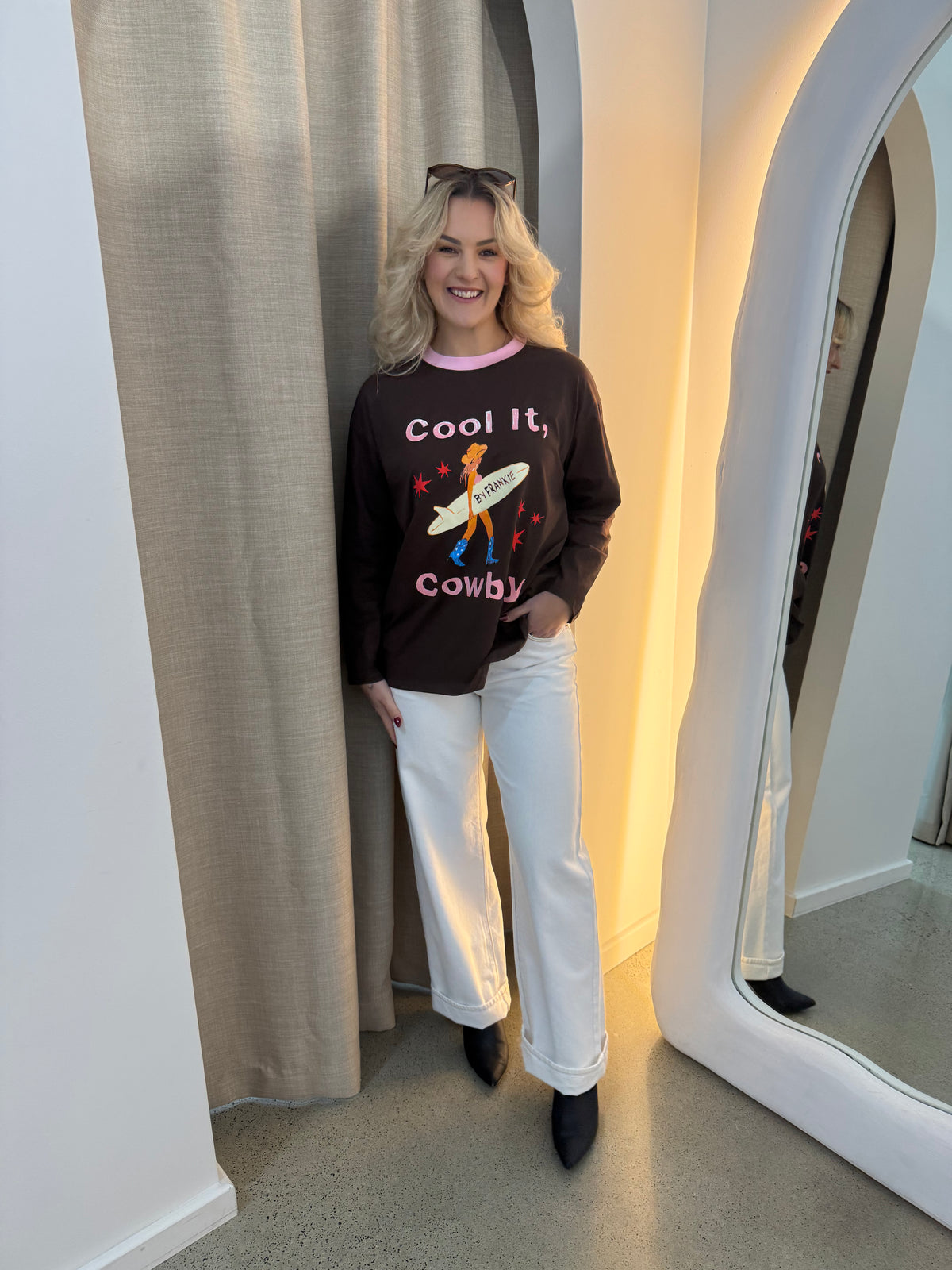 BY FRANKIE / COOL IT COWBOY LS TEE / BROWN / 787-5