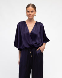 WHITE CLOSET / HERA DRAPE TOP / NAVY / TF7205-100