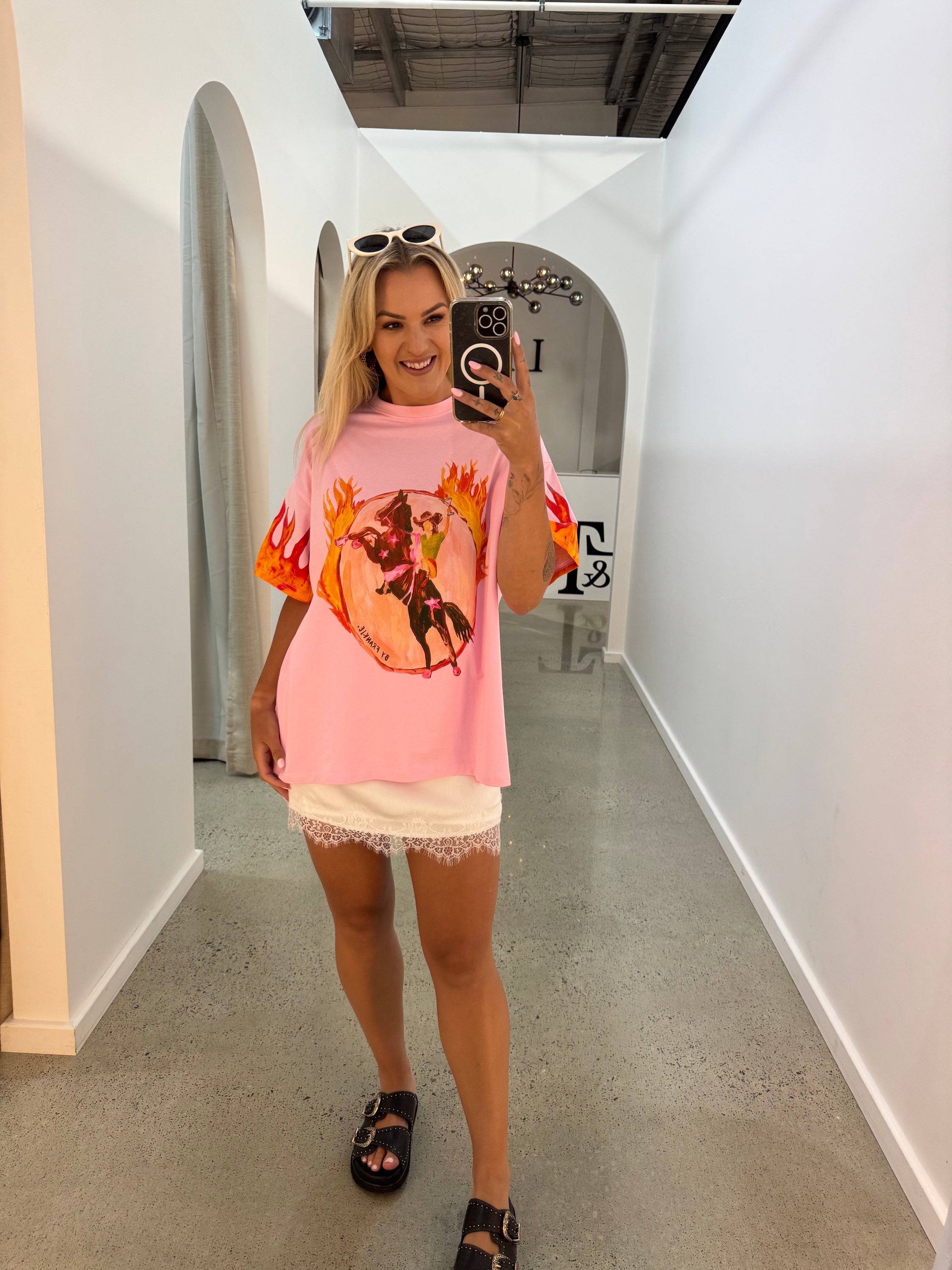 BY FRANKIE / FLAMIN COWGIRL TEE / 610-13